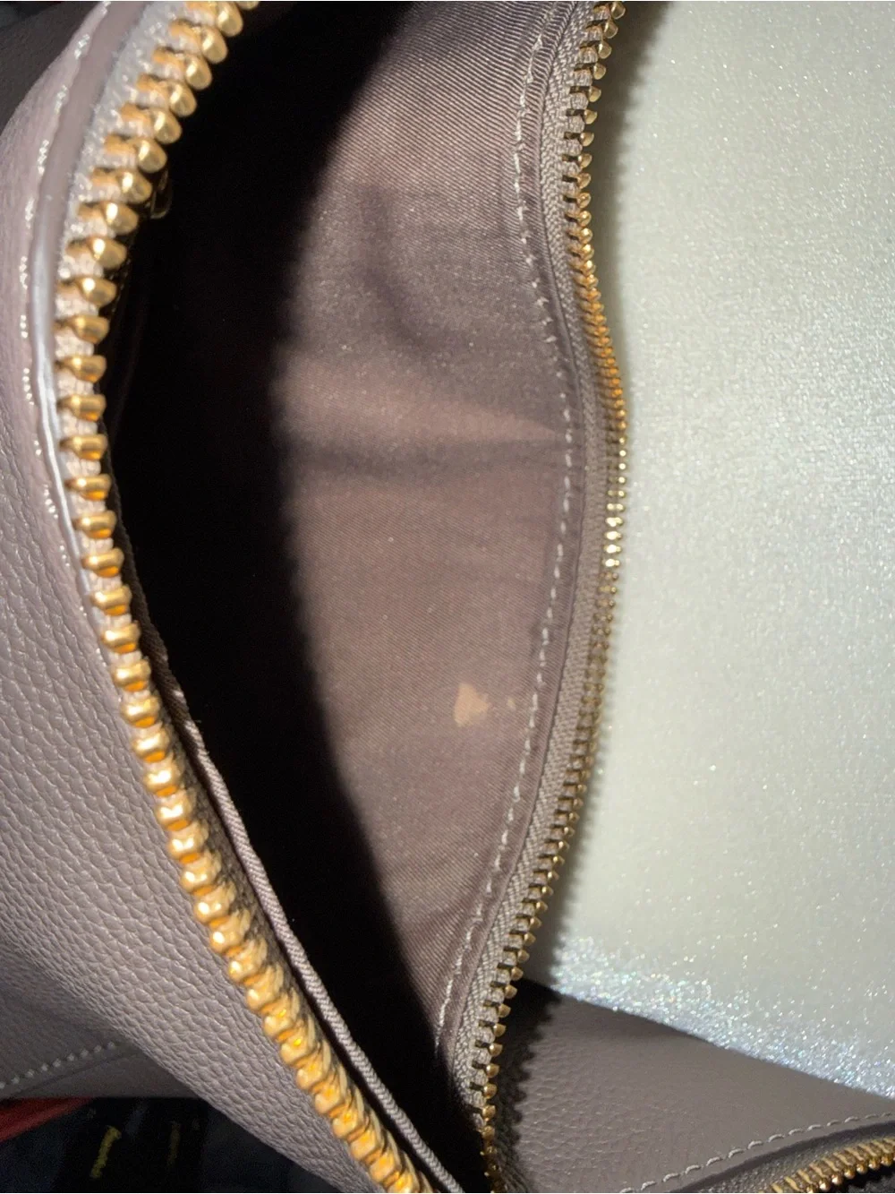 Tory Burch Taupe Leather Hobo with Gold Chain Strap